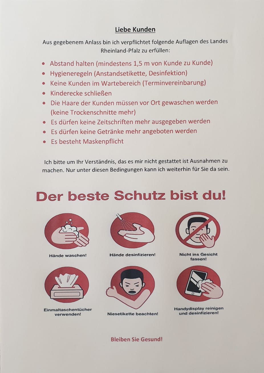 Hygienevorschriften